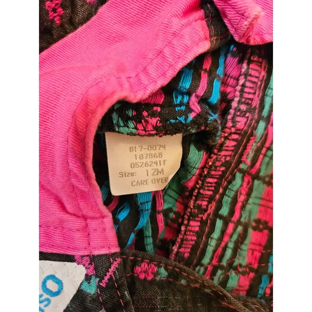 Vintage 90s Y2K OshKosh B'Gosh Toddler girl floral overalls size 12 months
